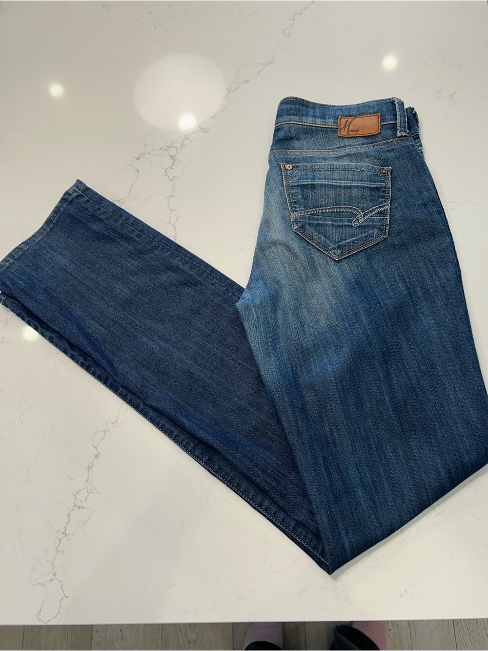 Mavi Women's Molly Straight Leg Jeans in Medium Blue Wash